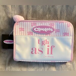 Pink and White Cosmetic Bag
